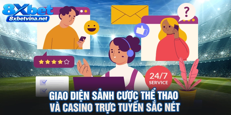 Giao diện sảnh cược thể thao và casino trực tuyến sắc nét